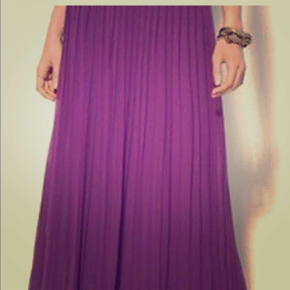 Sabine purple pleated maxi skirt